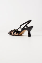 Slingback punta animalier