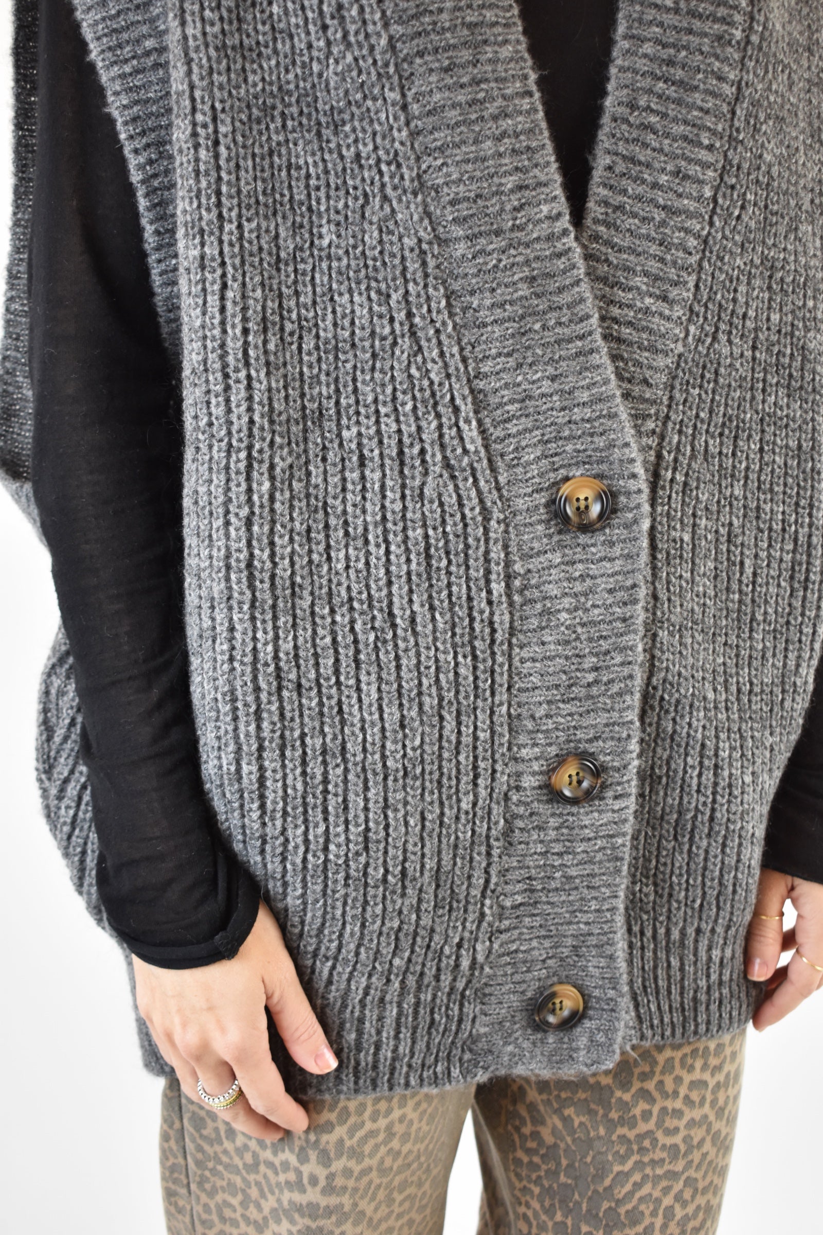 Maxi gilet 3 bottoni