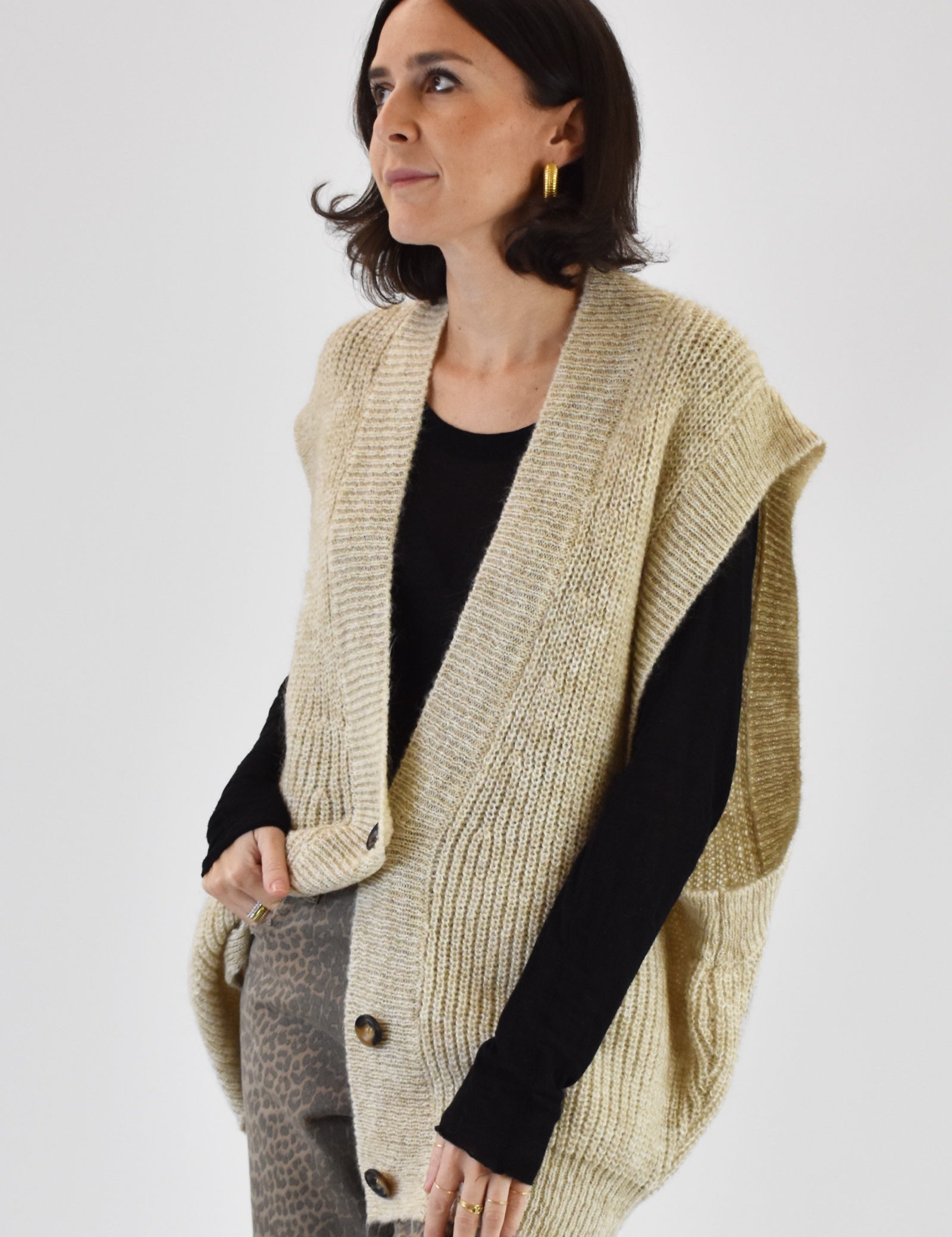 Maxi gilet 3 bottoni