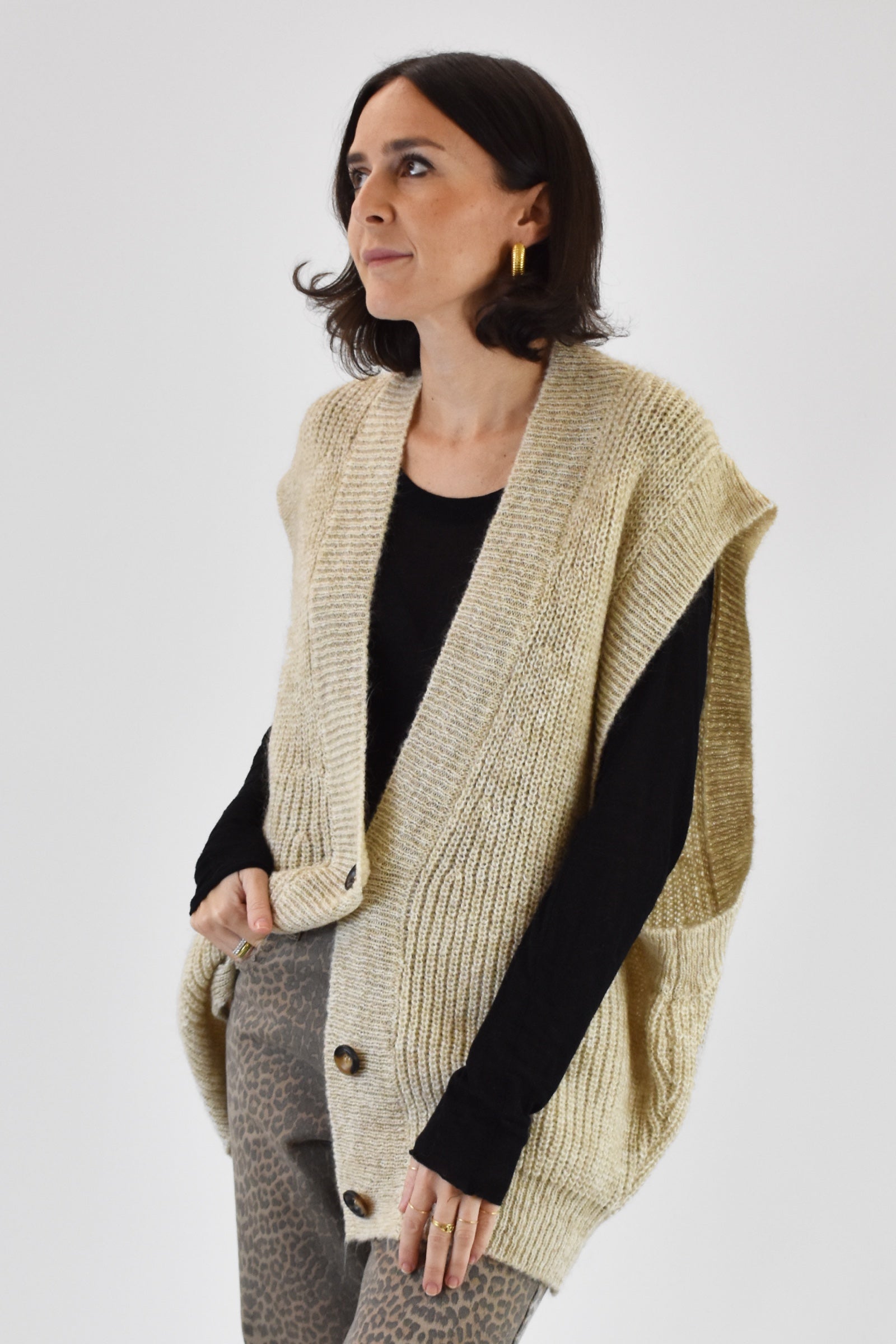 Maxi gilet 3 bottoni