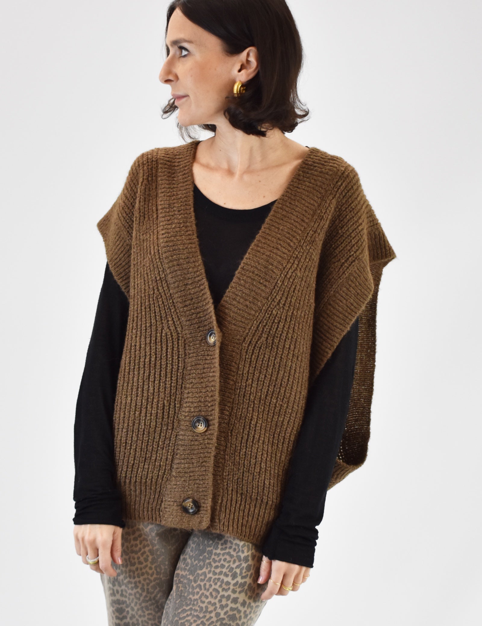 Maxi gilet 3 bottoni