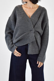 Cardigan bottone laterale