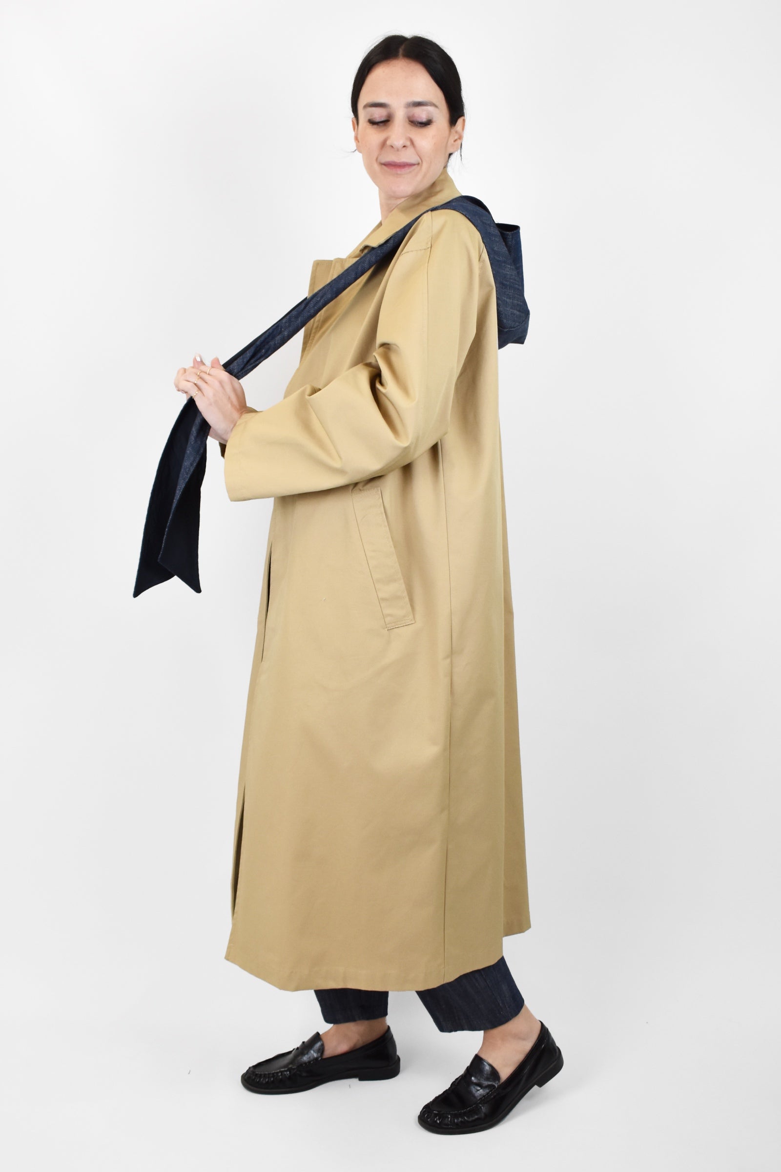 Trench cappuccio jeans