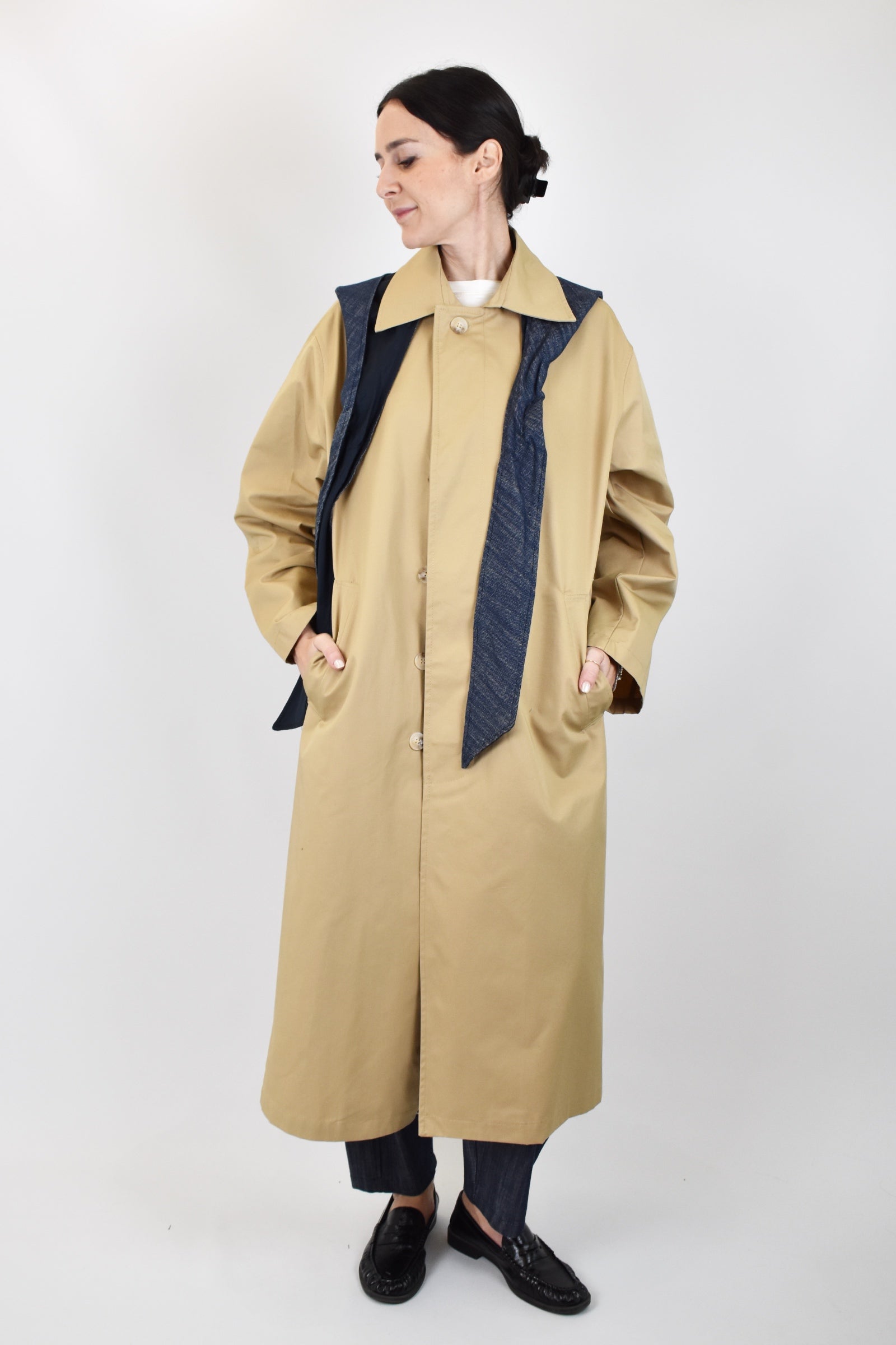 Trench cappuccio jeans