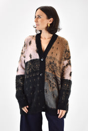 Cardigan jaquard bandana