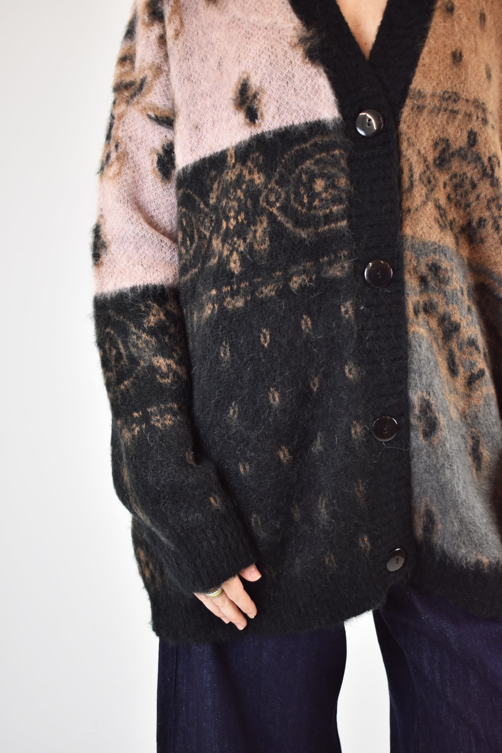Cardigan jaquard bandana