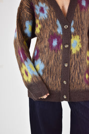 Cardigan jaquard fiorato