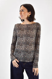 Maglia cashmere maculata