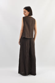Gilet lino gessato