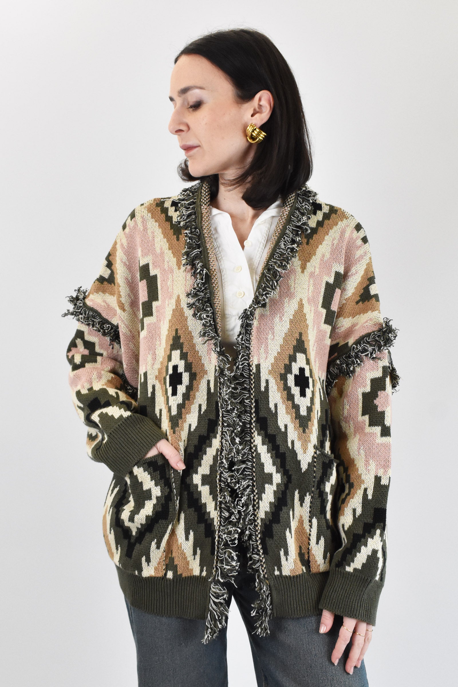 Cardigan rombi all over