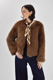 Ecopelliccia corta foulard
