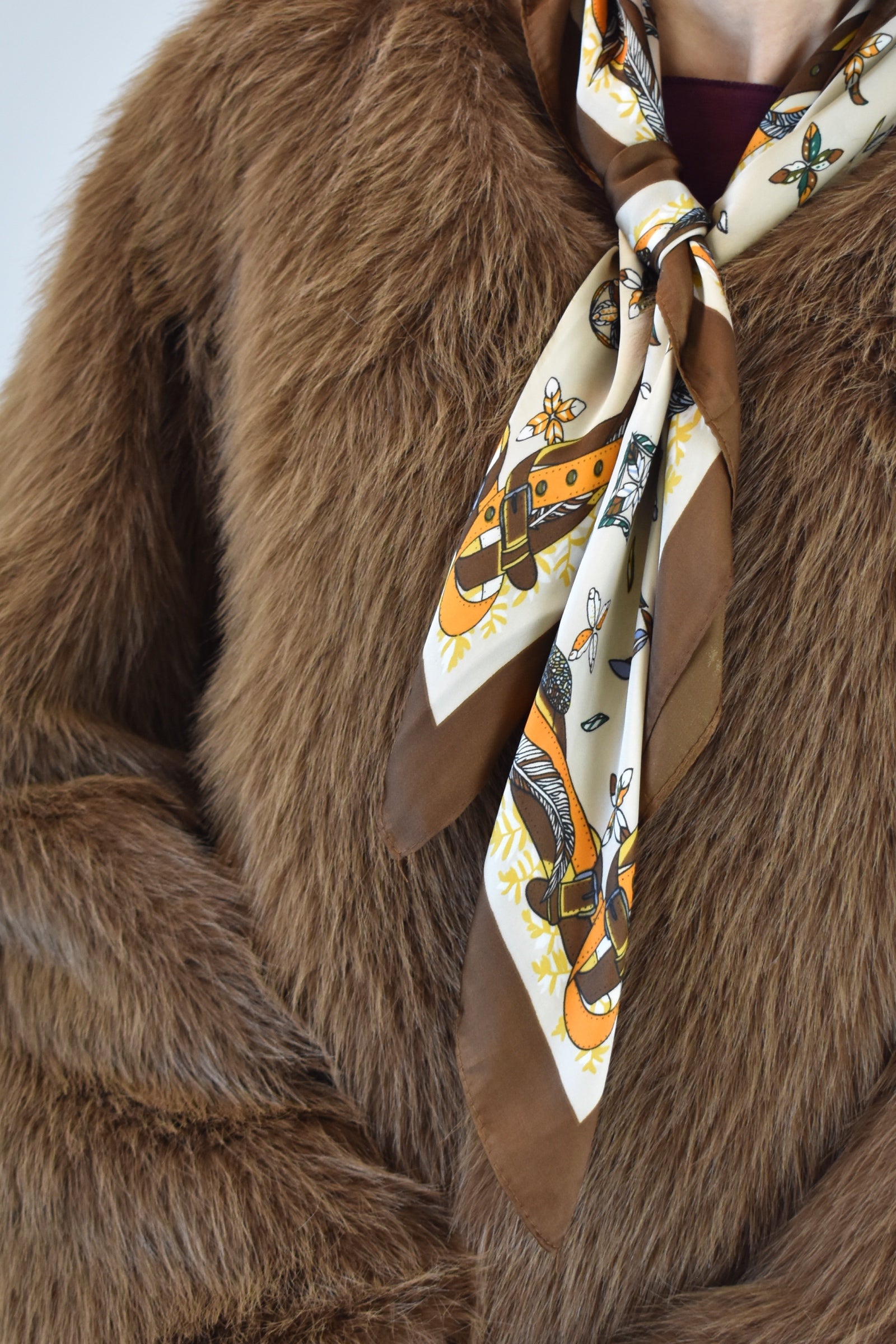 Ecopelliccia corta foulard