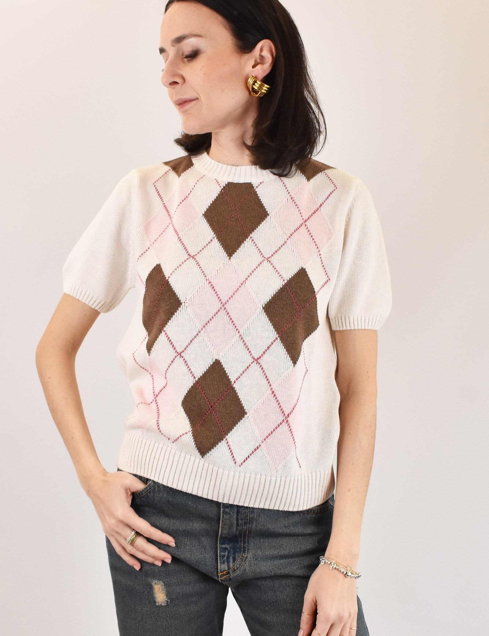 Pull rombi mezza manica