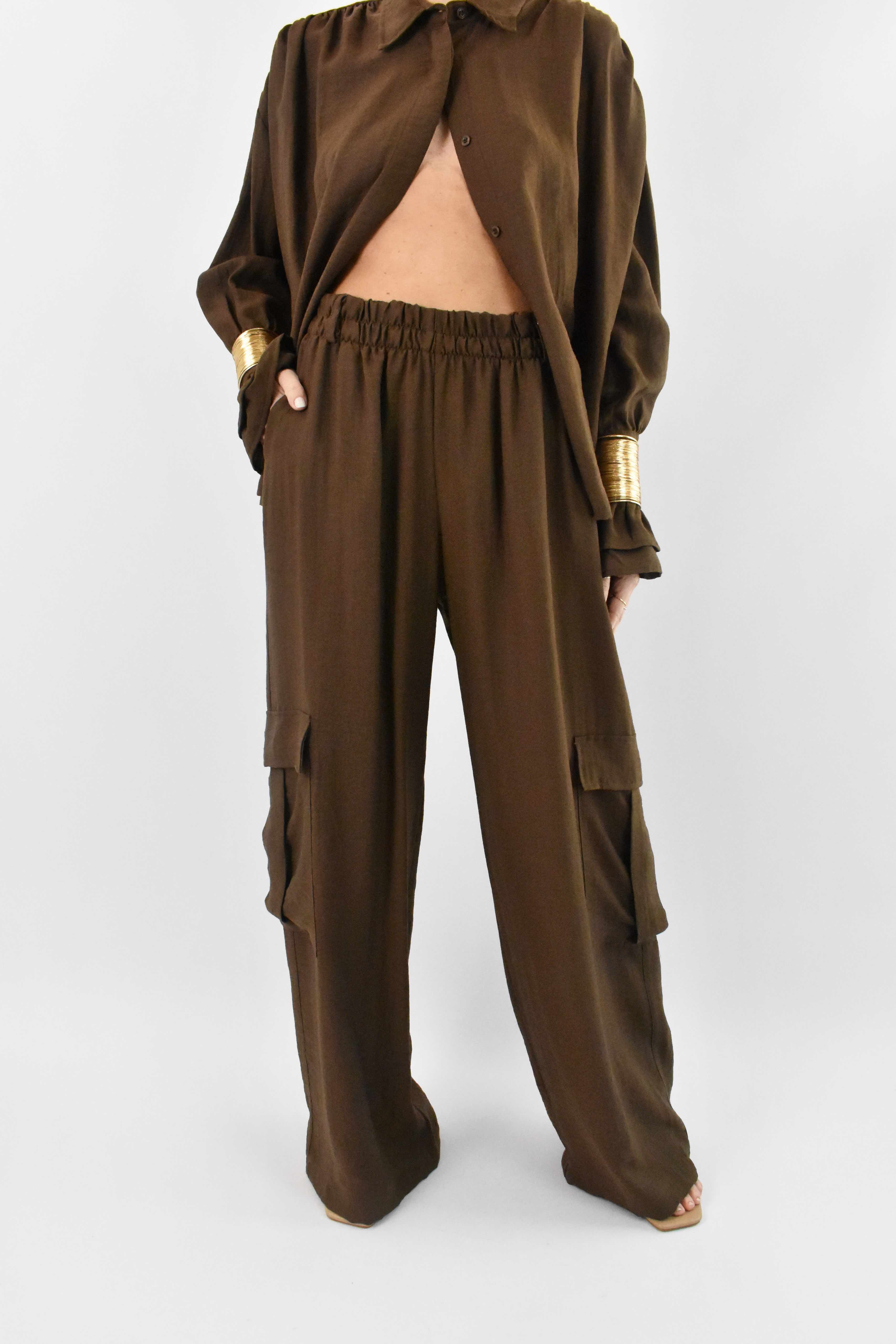 Cargo wide leg con elastico