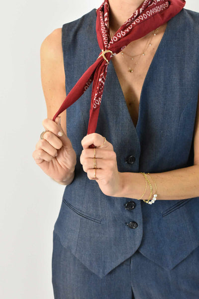 Gilet pantalone denim bandana