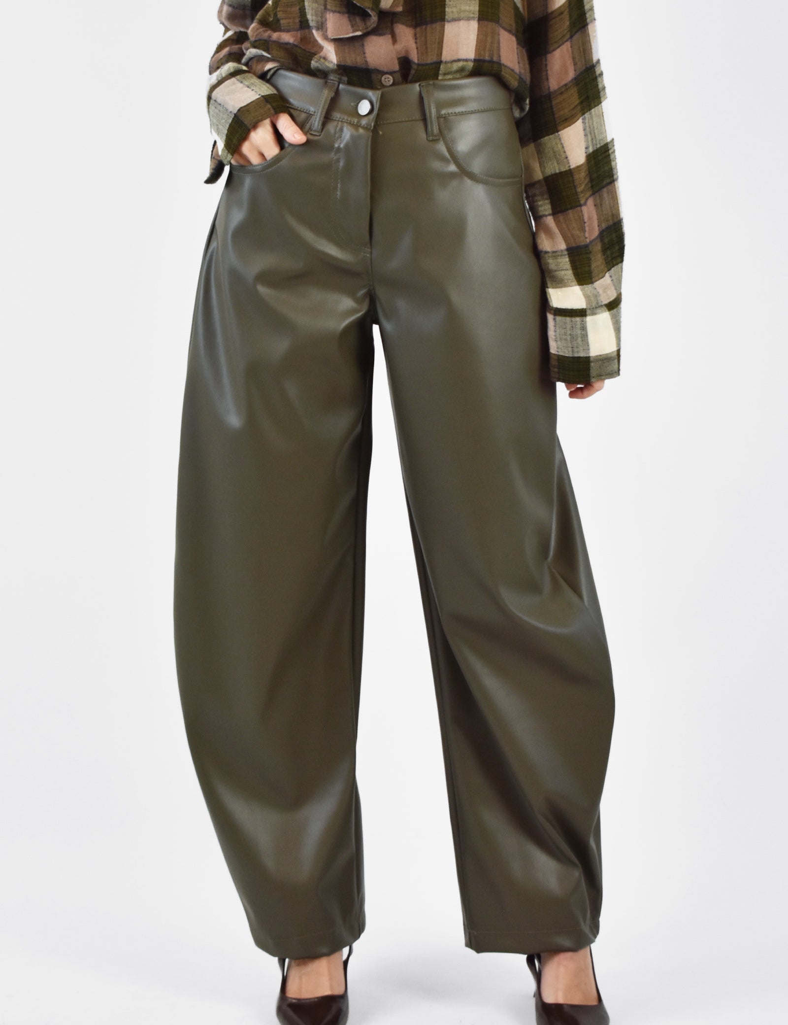 Pantalone balloon ecopelle
