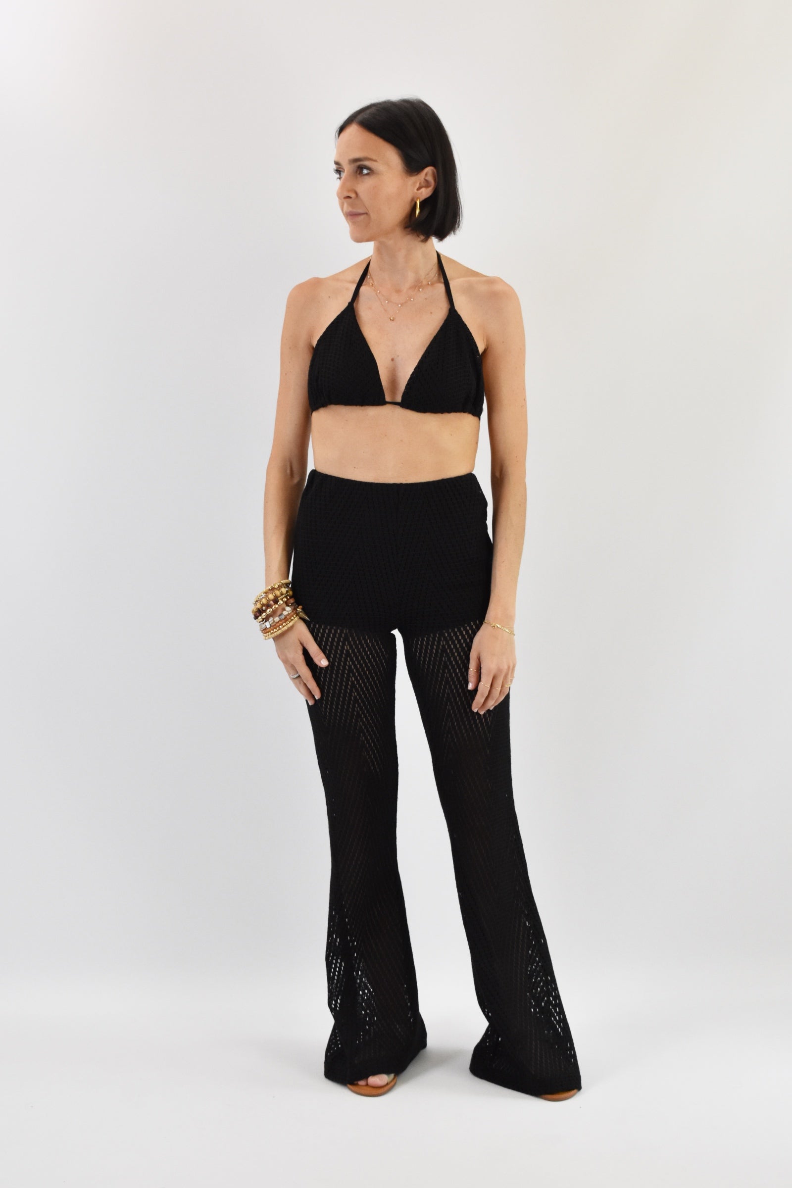 Pantalone zampa crochet