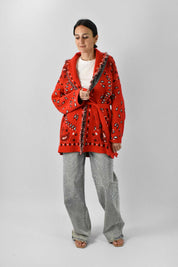 Cardigan bandana con frange