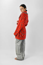 Cardigan bandana con frange