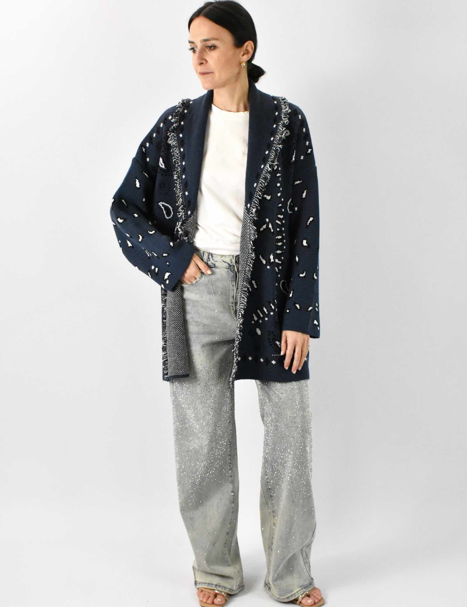 Cardigan bandana con frange