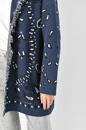 Cardigan bandana con frange