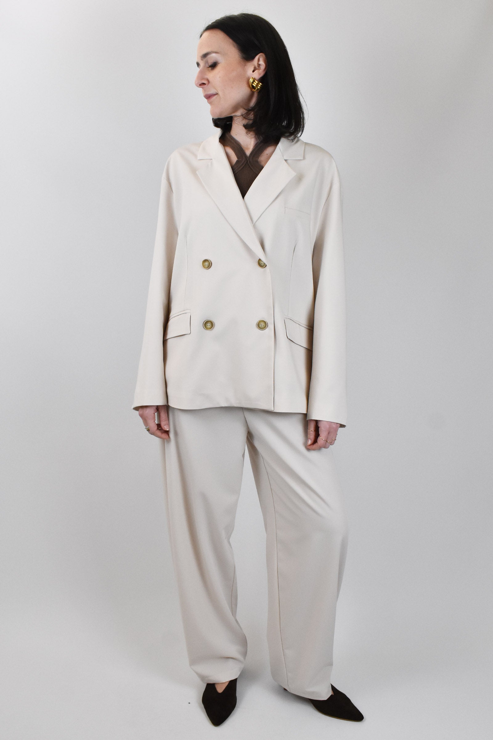 Pantalone barrell melange