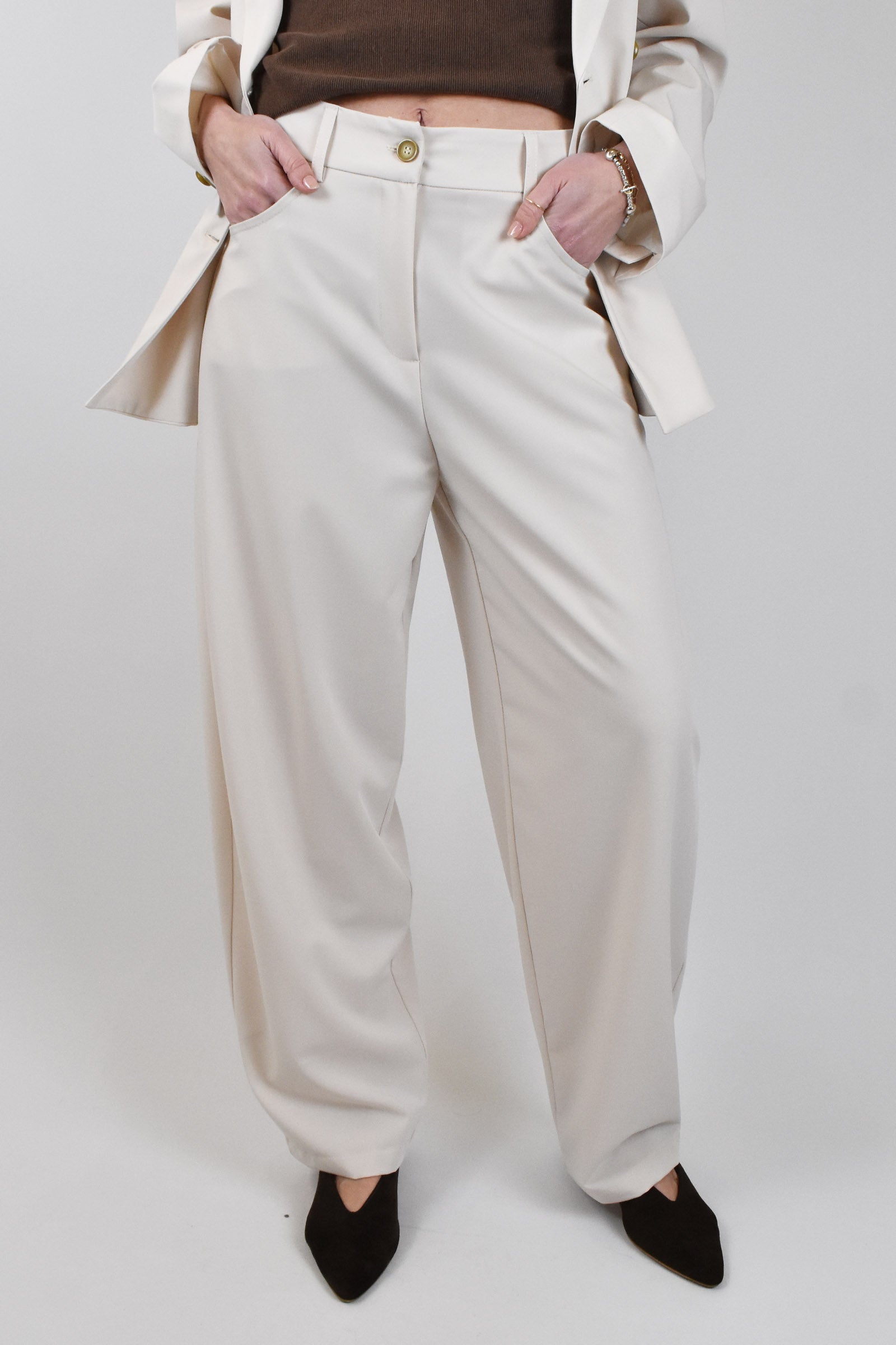 Pantalone barrell melange