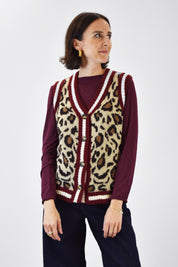 Gilet maculato bottoni
