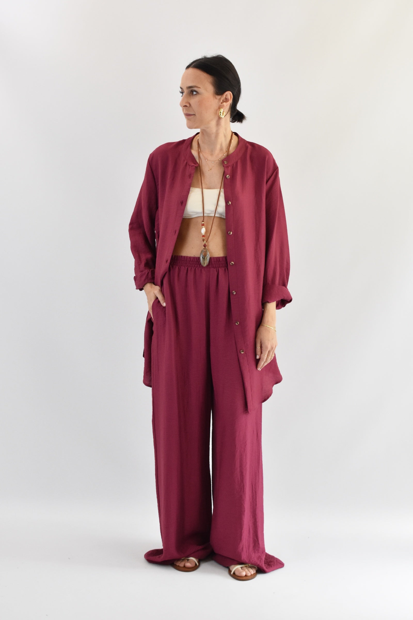 Pantalone ampio lino
