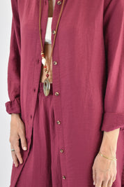 Camicia lino con collana