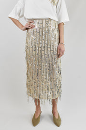 Gonna lunga fili paillettes