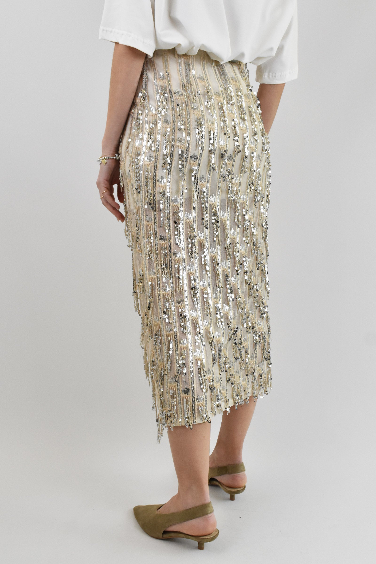 Gonna lunga fili paillettes