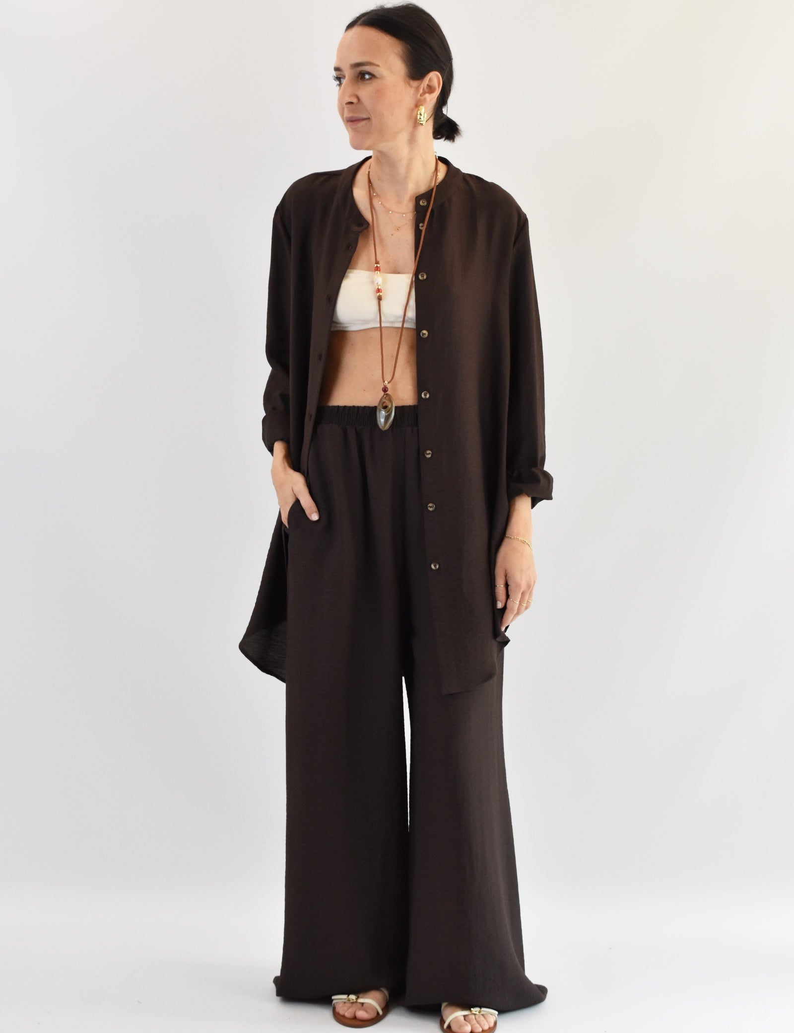 Pantalone ampio lino