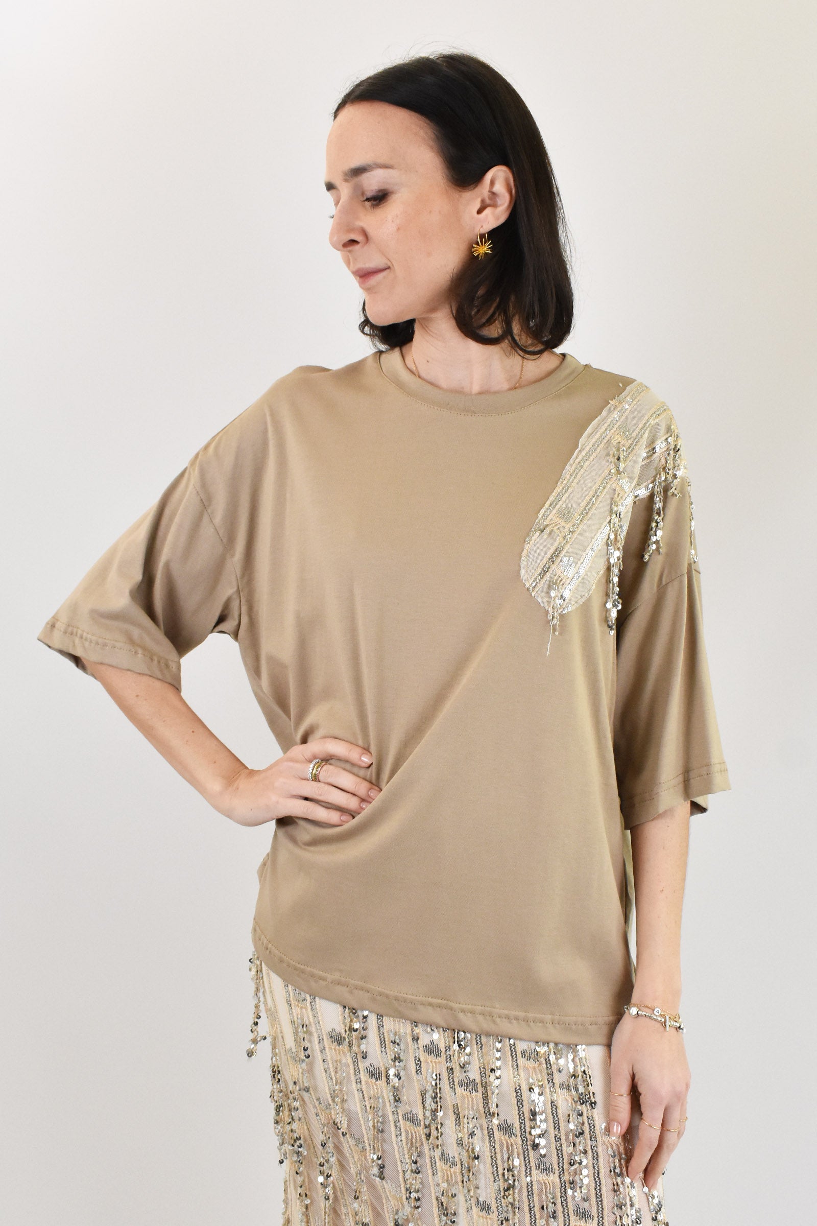 T-Shirt con paillettes