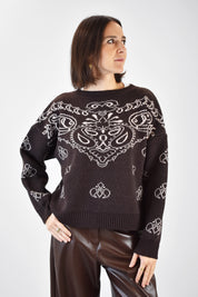 Maglia girocollo jaquard