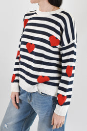Maglia righe e cuori
