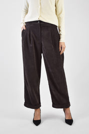 Pantalone pinces velluto