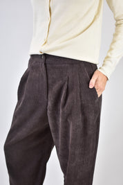 Pantalone pinces velluto