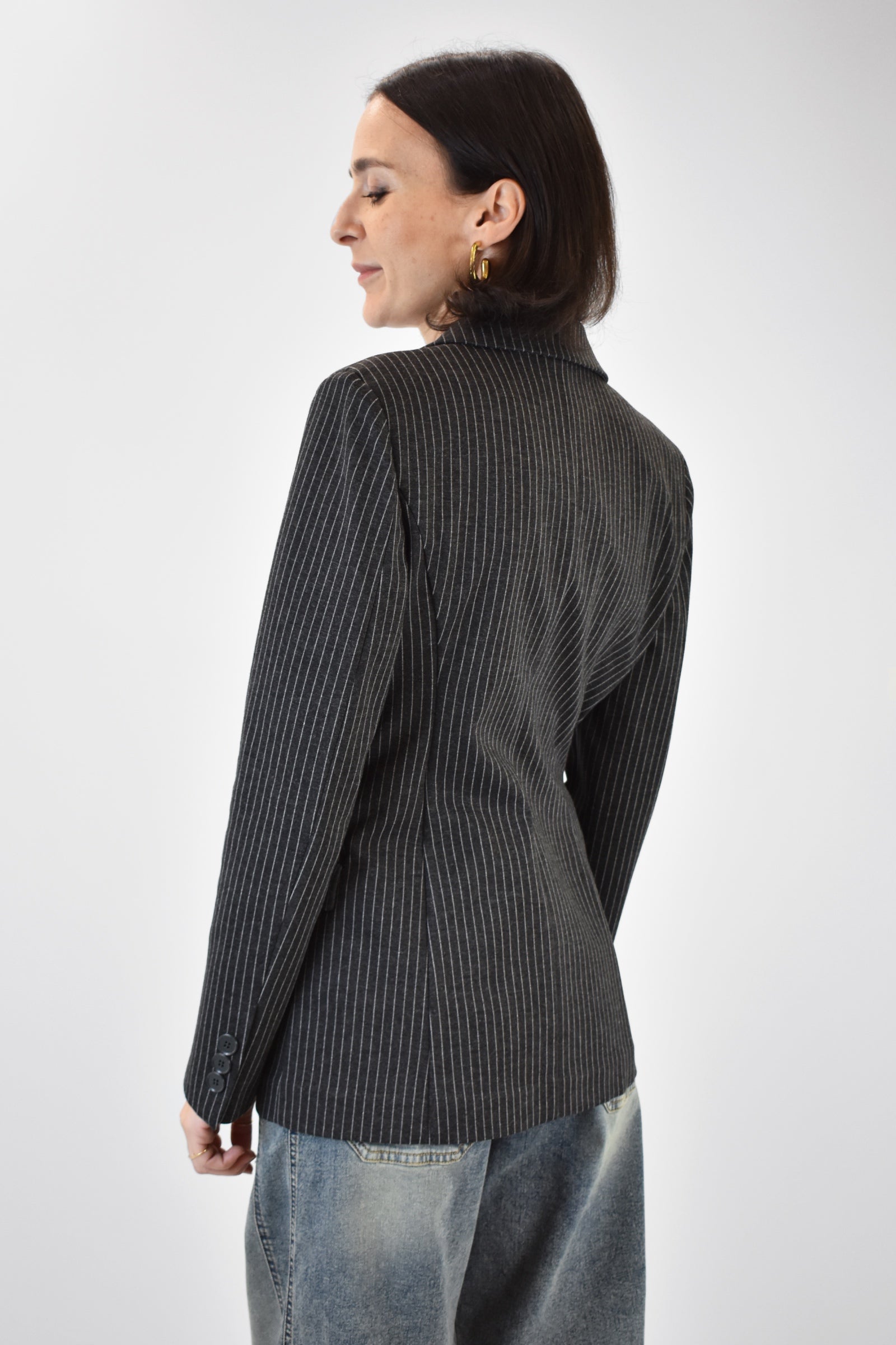 Giacca slim gessata P.Milano