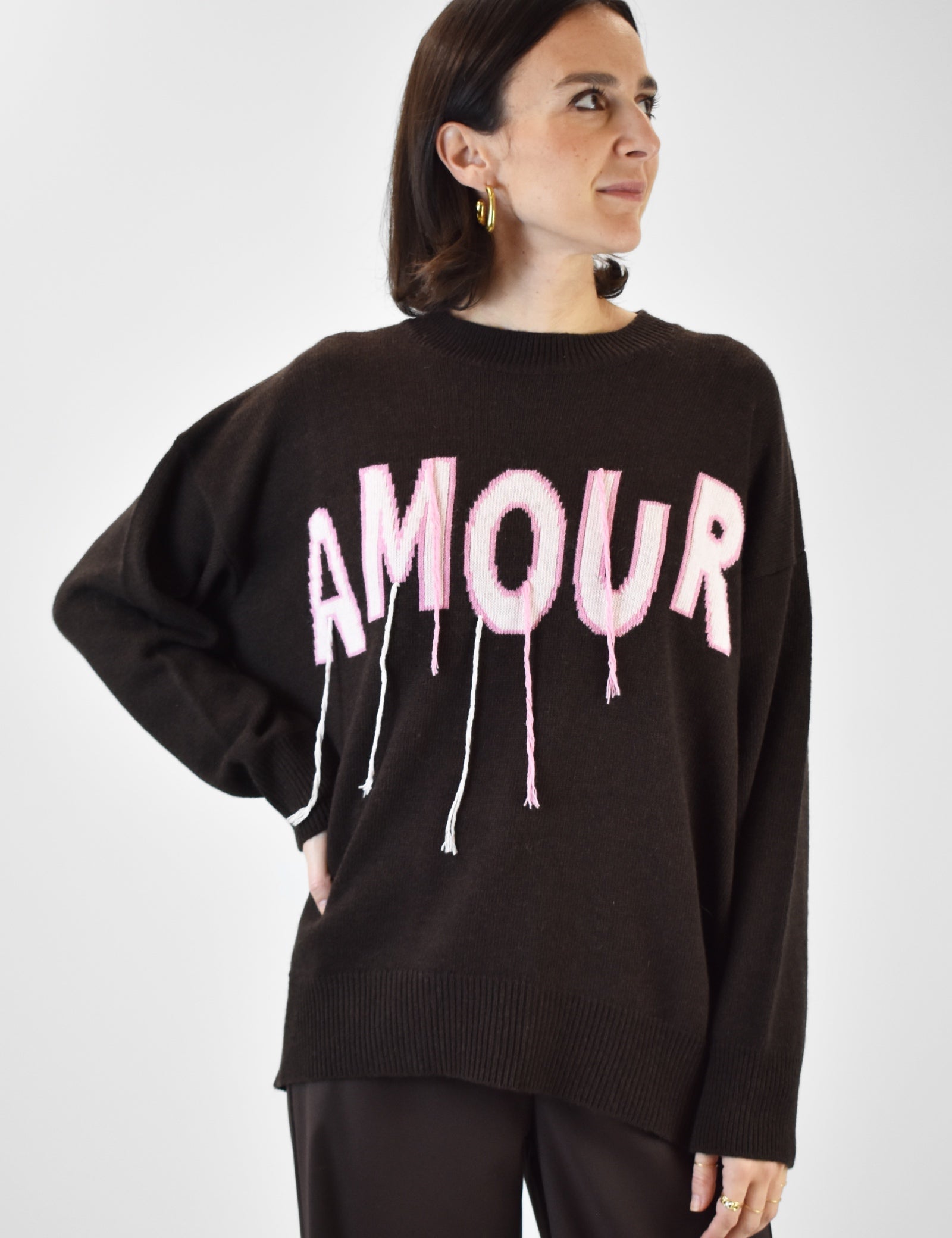 Maglia AMOUR ricamo e fili