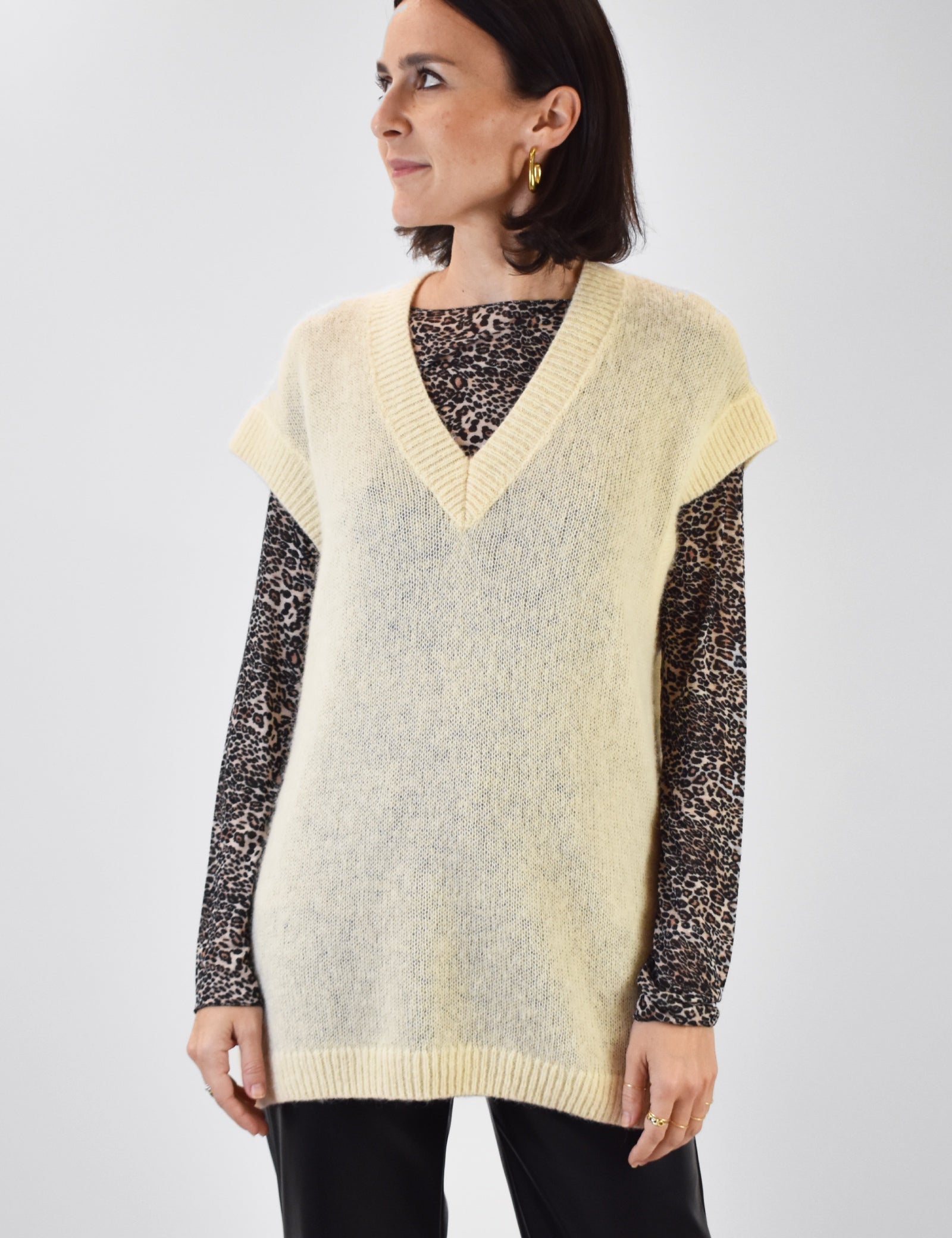 Gilet V lana e alpaca