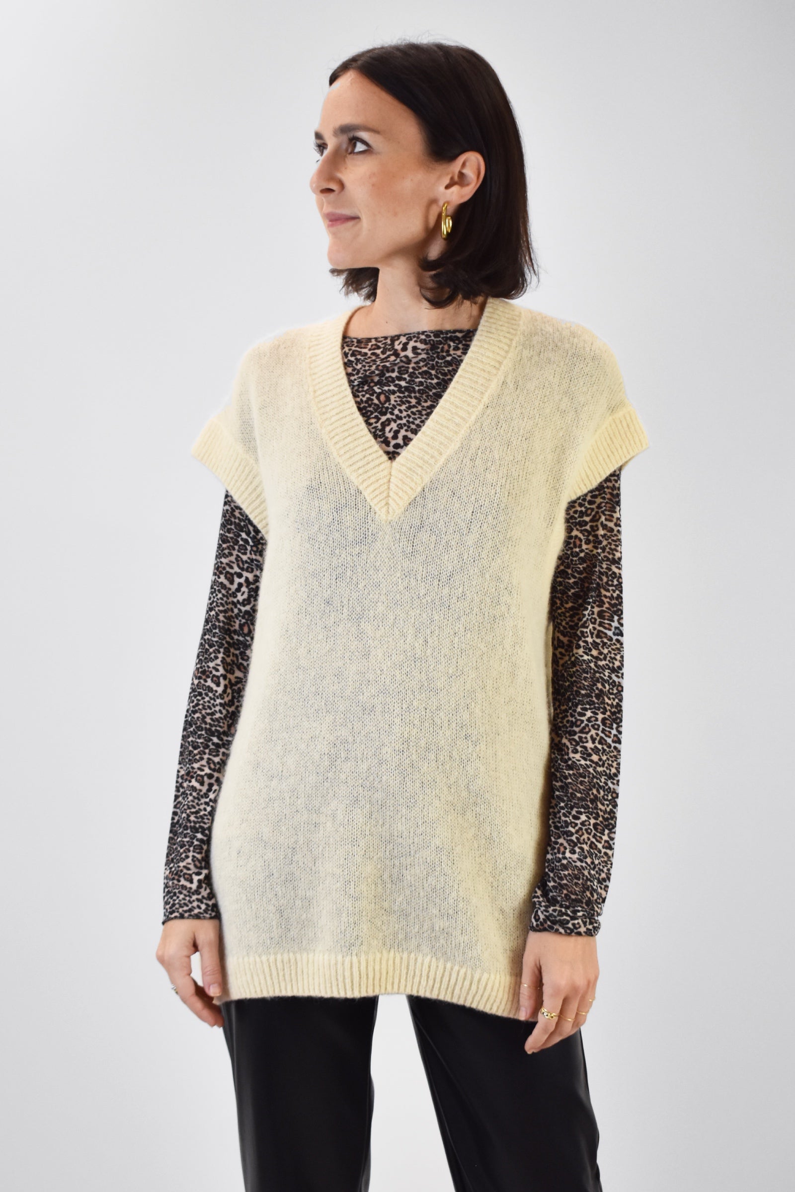 Gilet V lana e alpaca