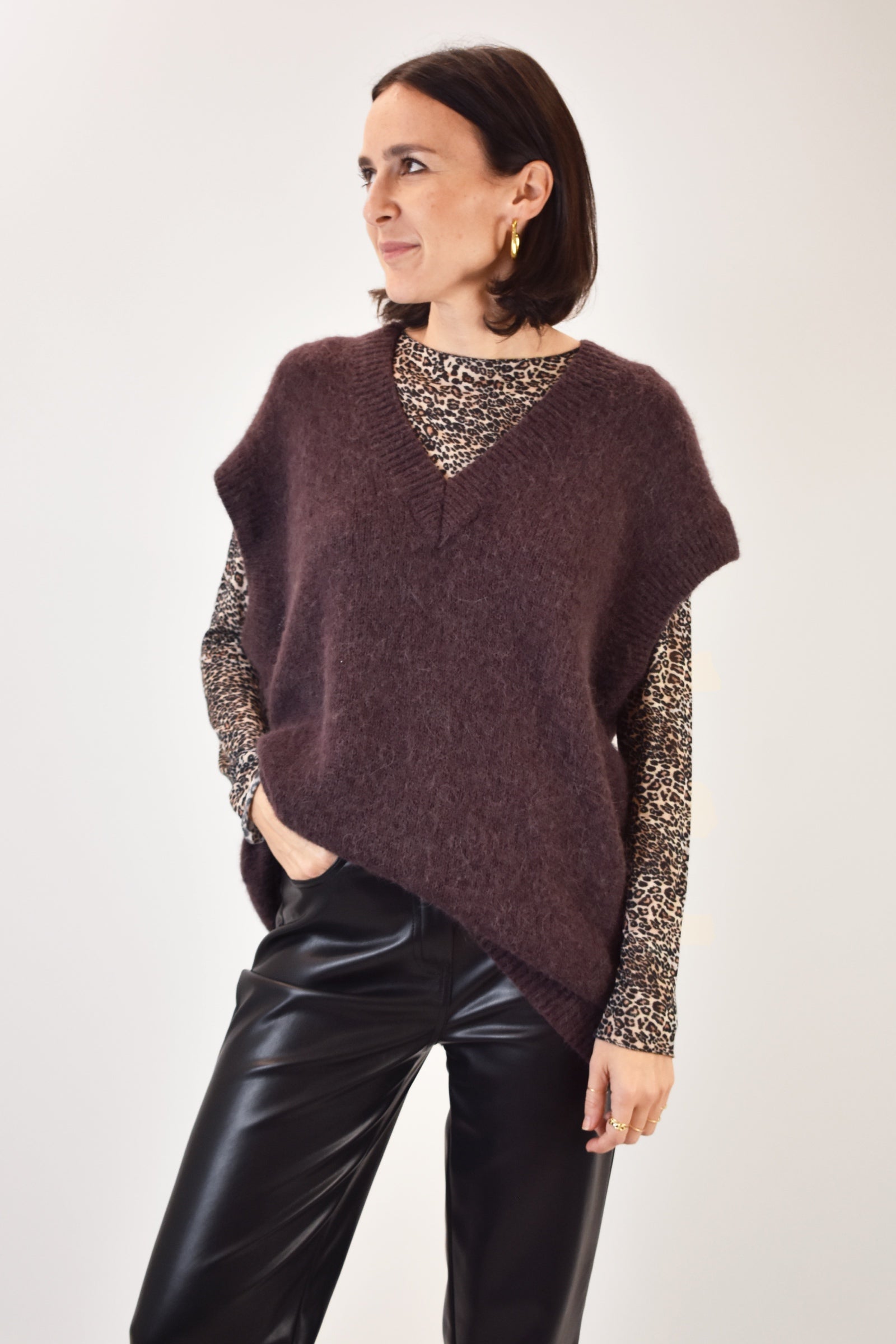 Gilet V lana e alpaca