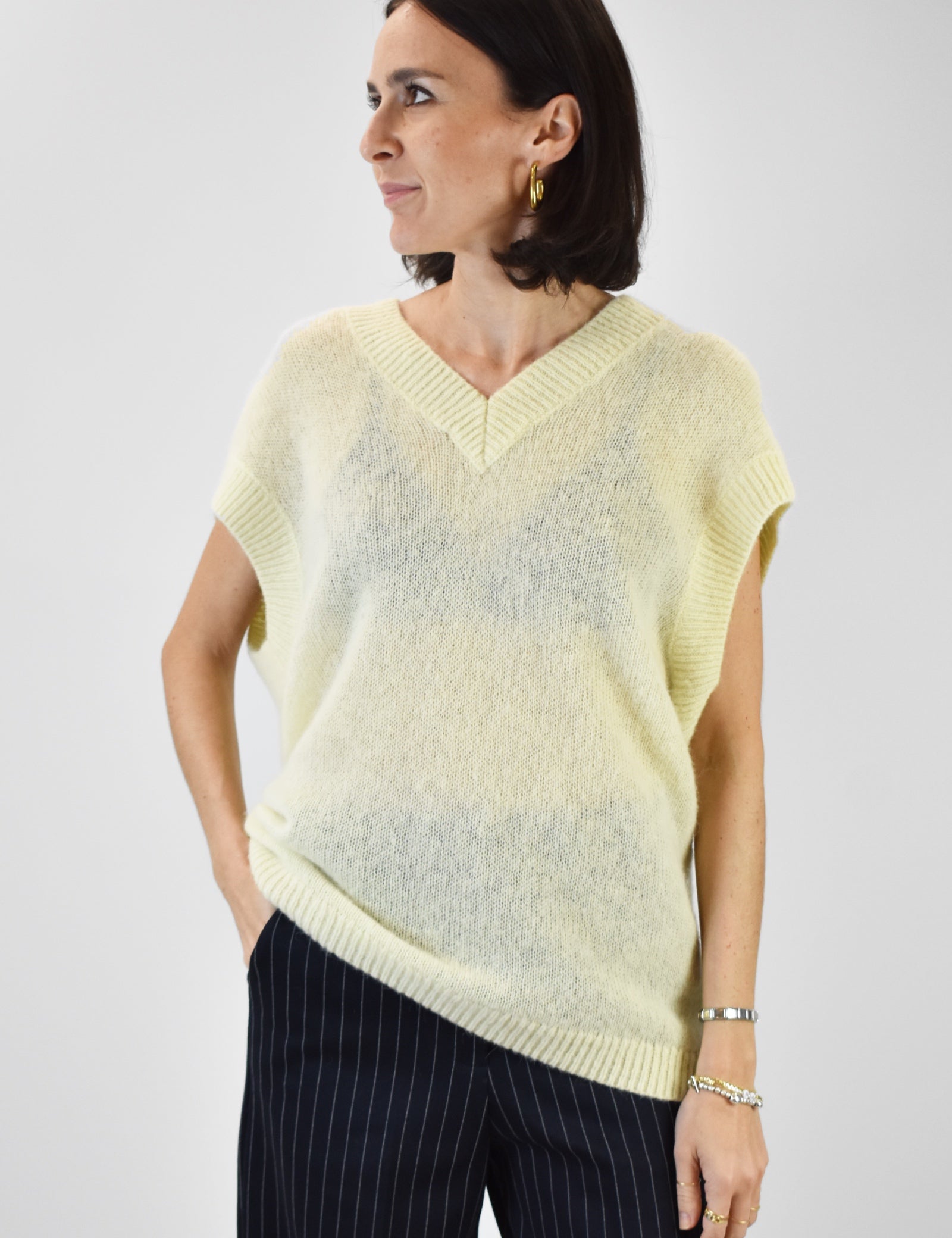 Gilet V lana e alpaca