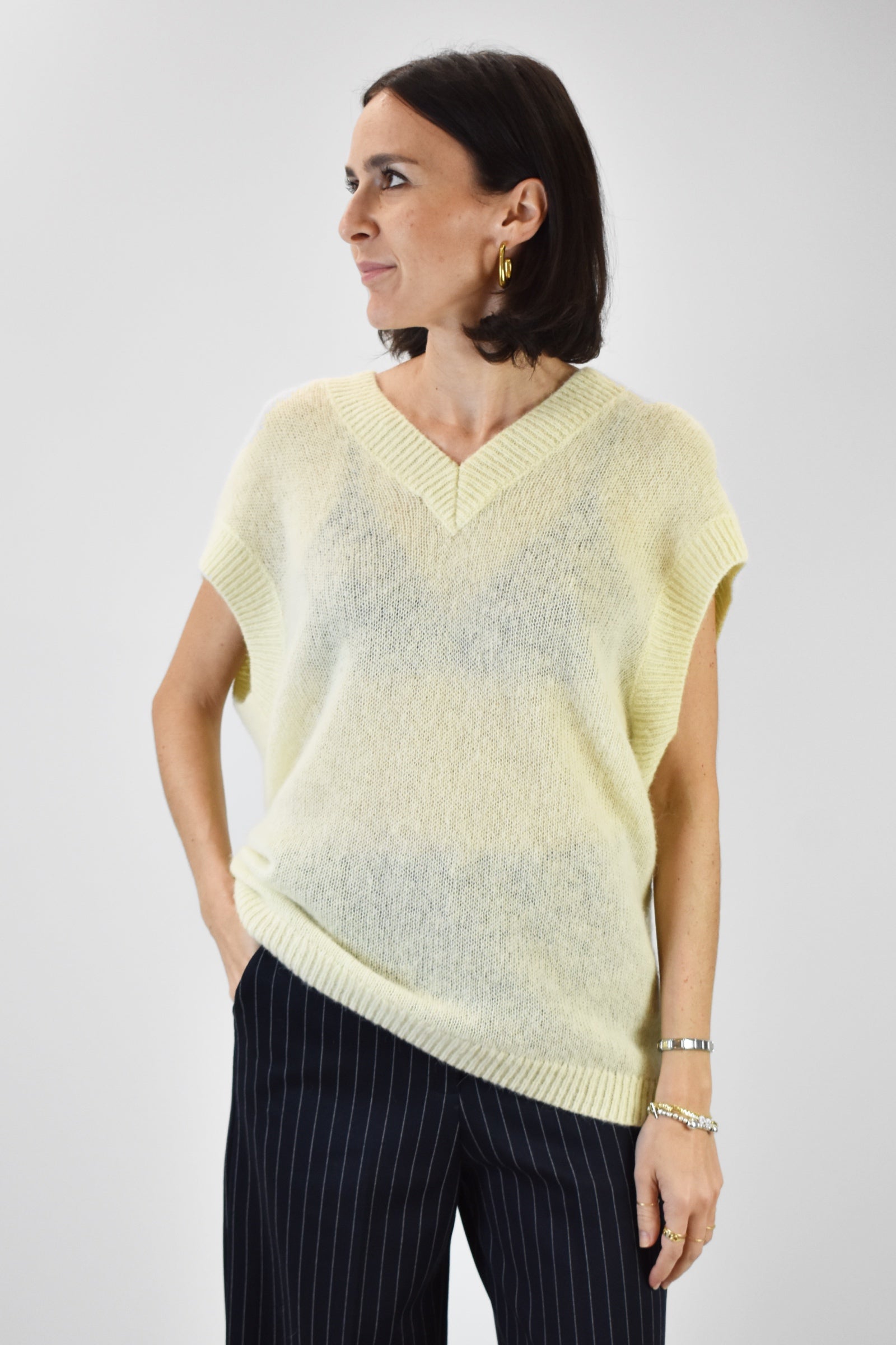 Gilet V lana e alpaca