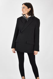 Giacca doppia abbottonatura, foto frontale, colore nero, Vicolo, blazer, TF1701, giacca nera, giacca nera Vicolo