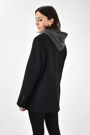 Giacca doppia abbottonatura, foto retro di tre quarti, colore nero, Vicolo, blazer, TF1701, giacca nera, giacca nera Vicolo