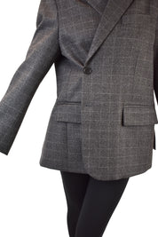 Giacca quadri foto dettaglio, giacca Vicolo, TF1870, giacca tessuto quadri, giacca doppia abbottonatura, TF1870