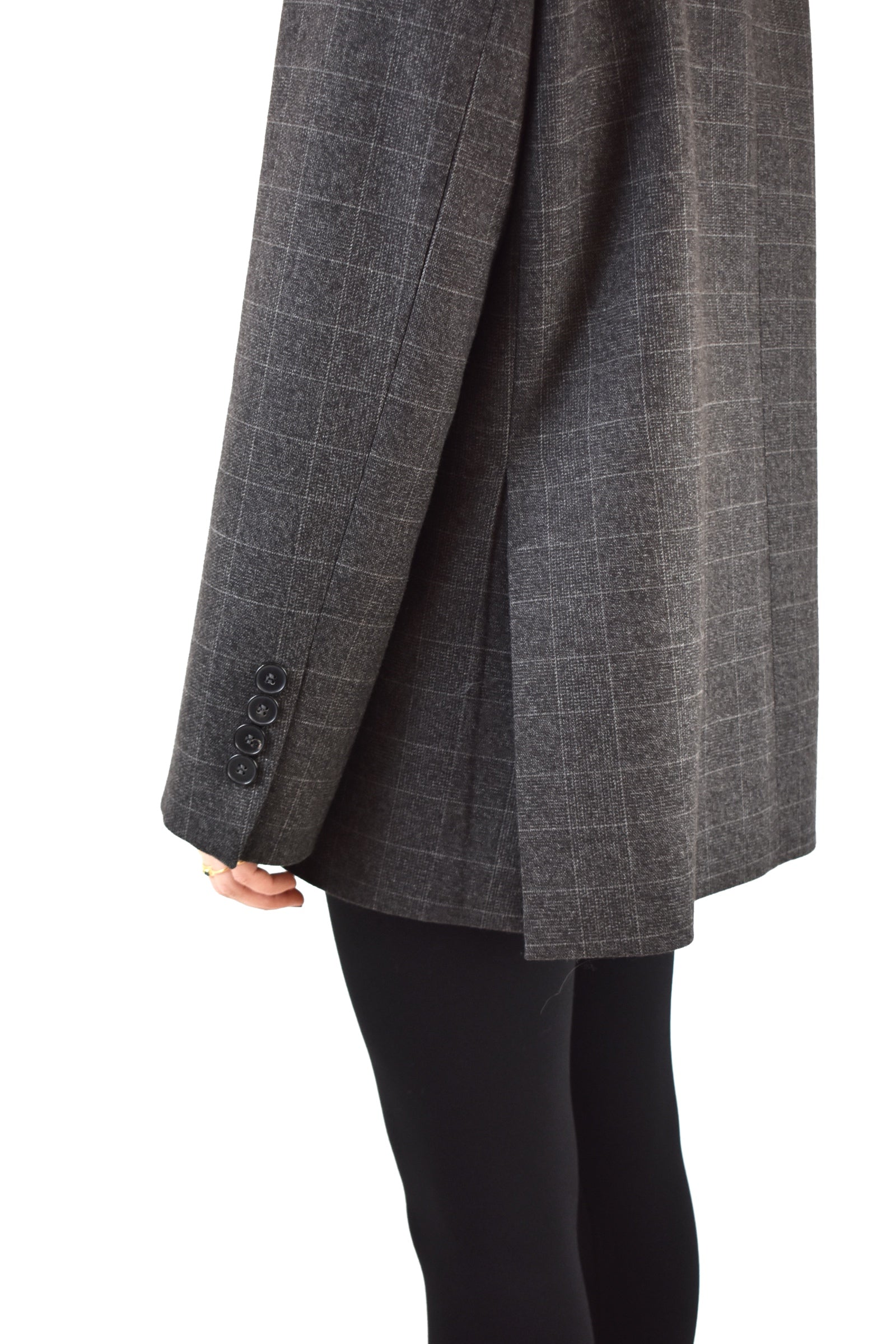 Giacca quadri foto dettaglio manica giacca, giacca Vicolo, TF1870, giacca tessuto quadri, giacca doppia abbottonatura, TF1870