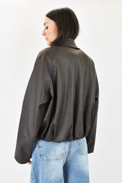 Bomber ecopelle intrecciata